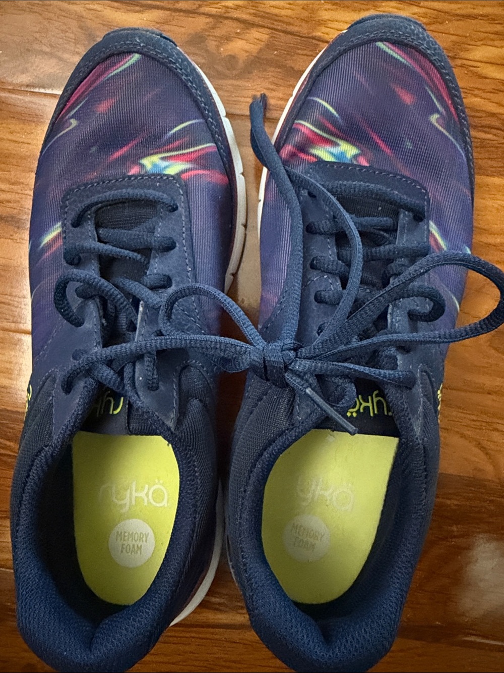 Ryka Navy Athletic Sneakers with Multicolor Accents